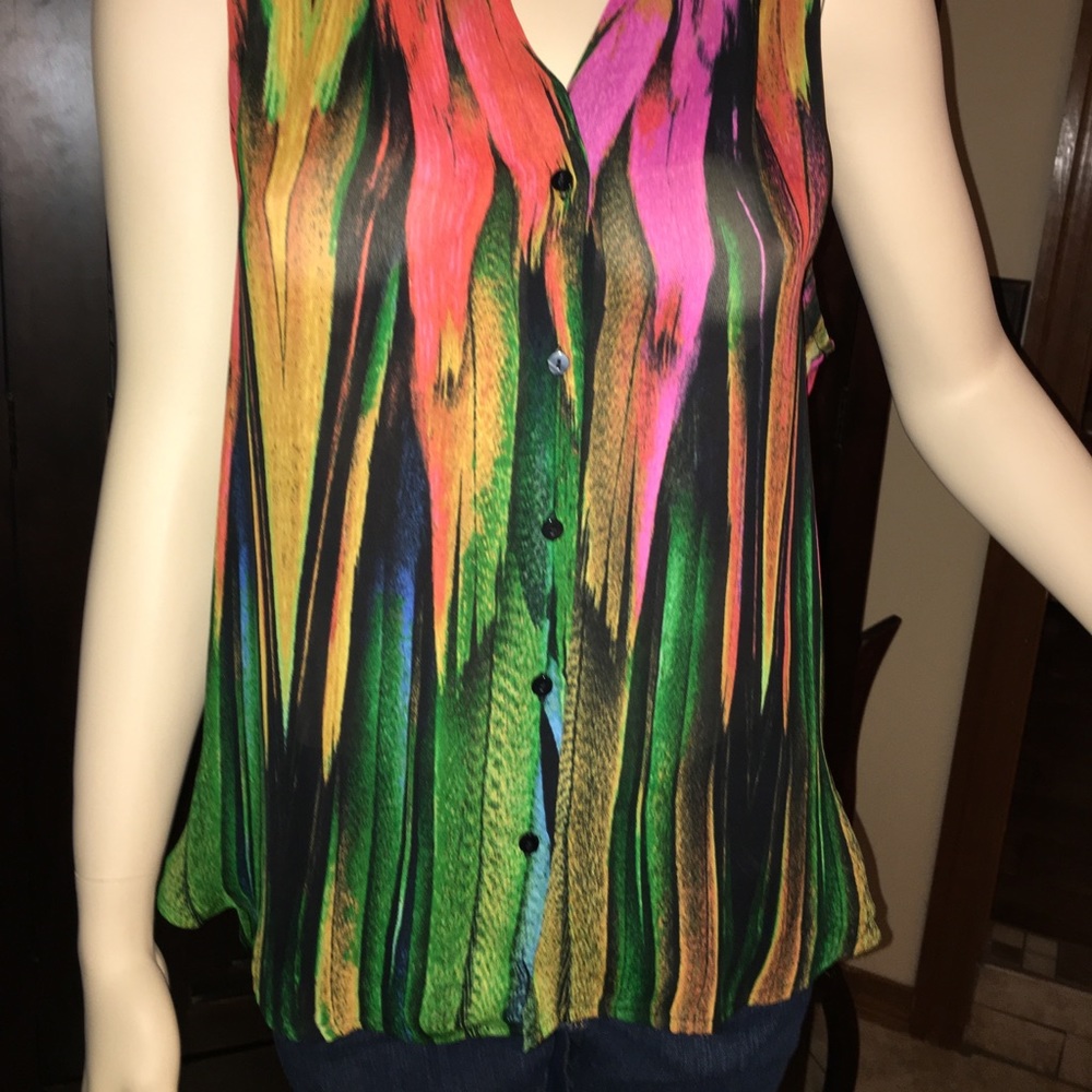 Sheer summer sleeveless blouse
